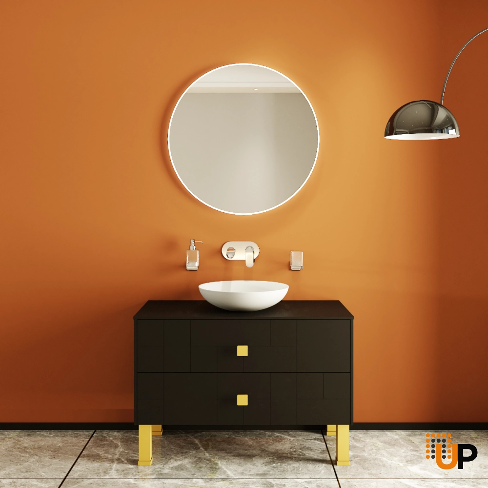 Modern Free Standing Bathroom Vanity with Washbasin | Dune Black Matte Collection | Non-Toxic Fire-Resistant MDF-40" photo#2