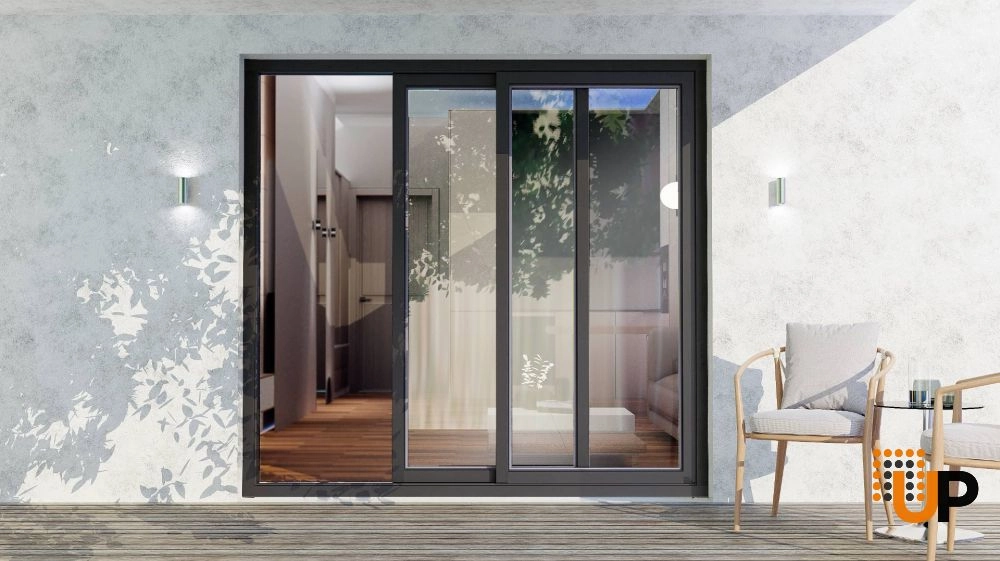 sliding Vinyl french exterior door with tempered glass | Patio 8166 Black Matte | 72 x 80 photo#3