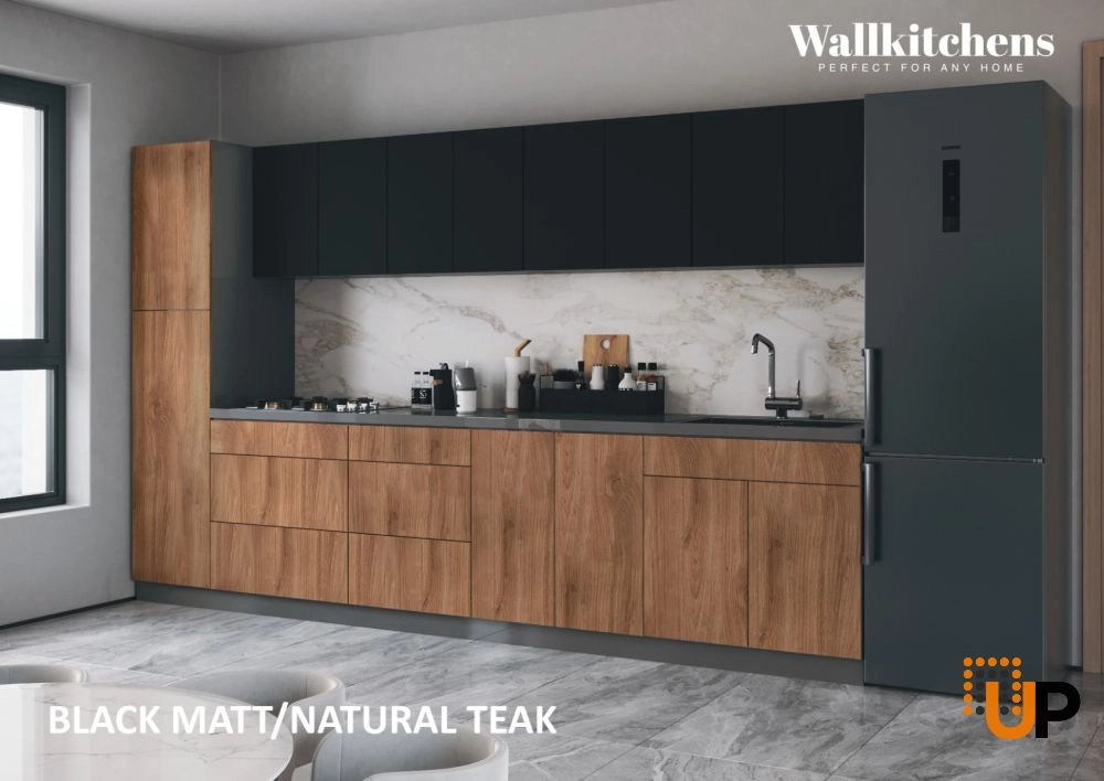 Kitchen Elegant Collection Natural Teak & Black Color Base Size 11Ft Wide photo#2