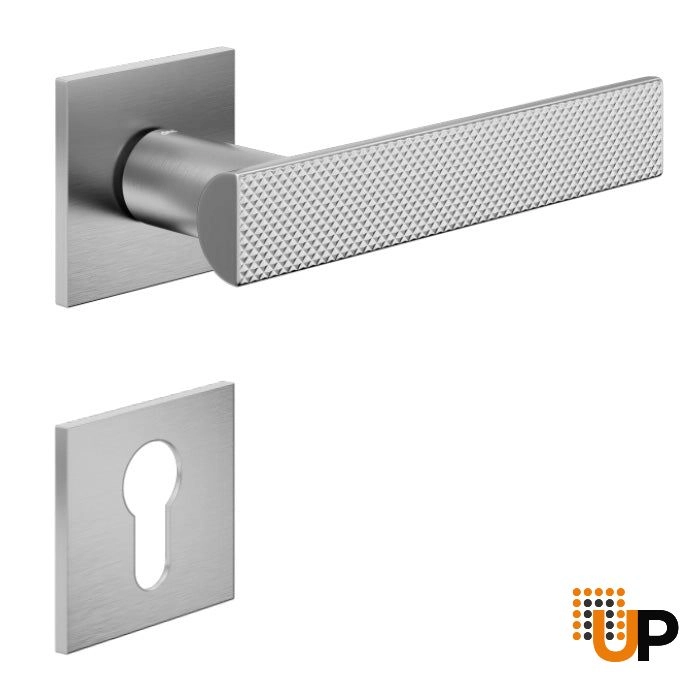 Door Euro Handle ANIK BRILLIANT02 for Magnetic Lock, Satin Chrome, Privacy photo#1