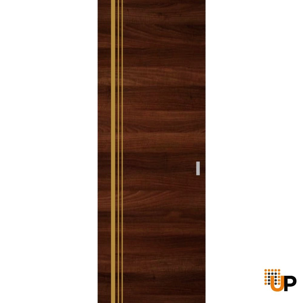 Single solid wood with honeycomb sliding modern interior hidden barn door | Planum 1010 Chocolate Ash | 28 x 80 photo#1
