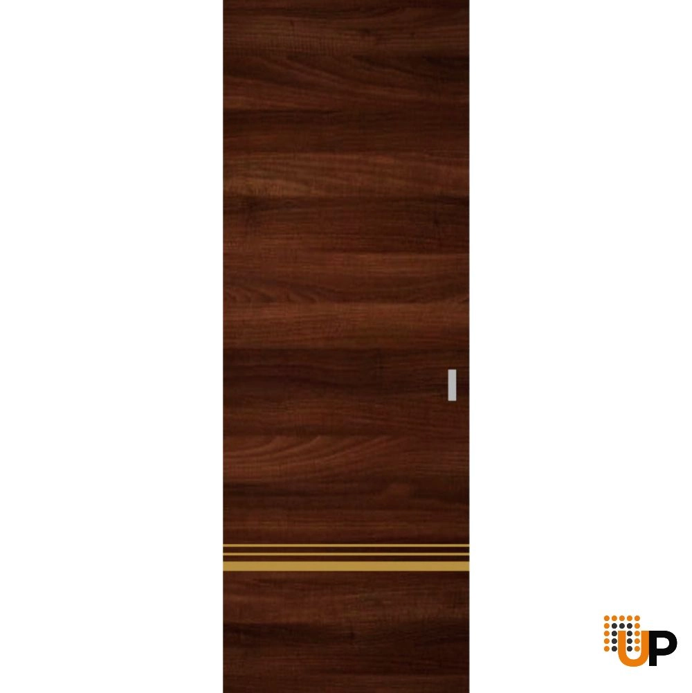 Single solid wood with honeycomb sliding modern interior hidden barn door | Planum 2010 Chocolate Ash | 28 x 80 photo#1