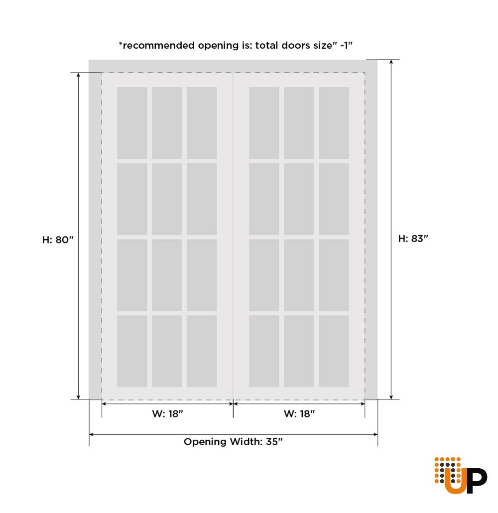 Double solid wood with honeycomb sliding interior closet bypass door | Planum 0990 Painted White | 36 x 80 (2* 18x80) photo#6