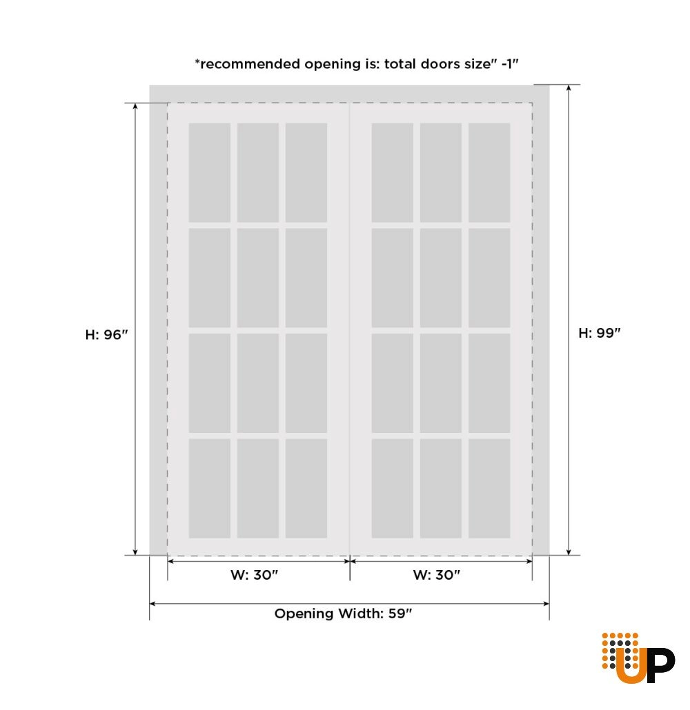Double mdf sliding interior closet bypass door with mirror glass | Sete 6999 White | 60 x 96 (2* 30x96) photo#7
