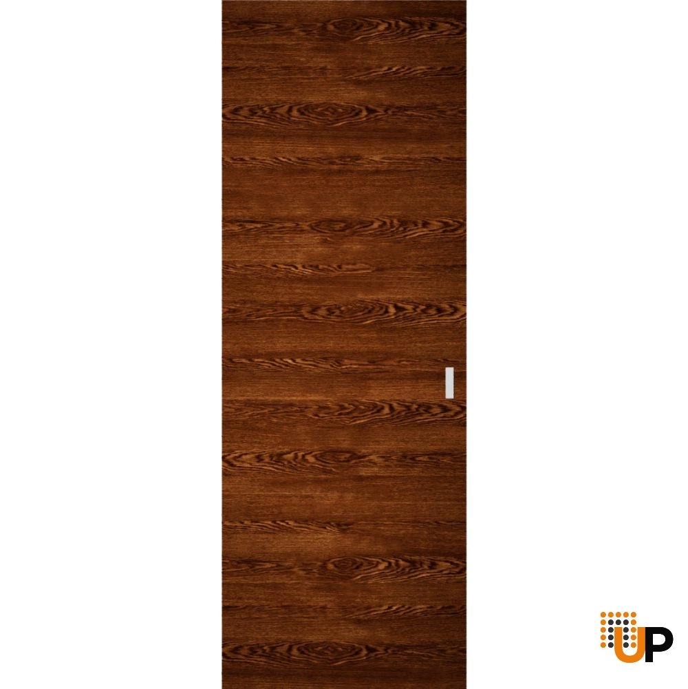 Single solid wood with honeycomb sliding modern interior hidden barn door | EGO 5000 Cognac Oak | 28 x 80 photo#1