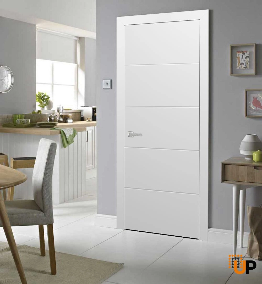 Single solid wood with honeycomb interior swing door | Planum 0770 Painted White | 18 x 80 photo#2