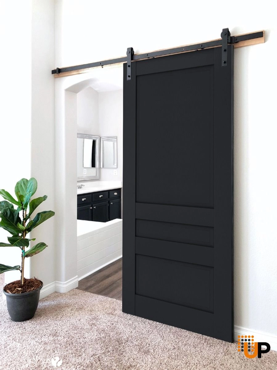 Single laminate sliding classic interior barn door | Veregio 7411 Antracite | 18 x 80 photo#2