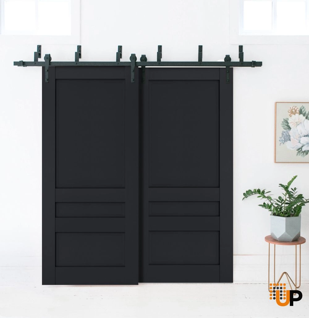 Double laminate sliding classic interior barn bypass door | Veregio 7411 Antracite | 36 x 80 (2* 18x80) photo#2