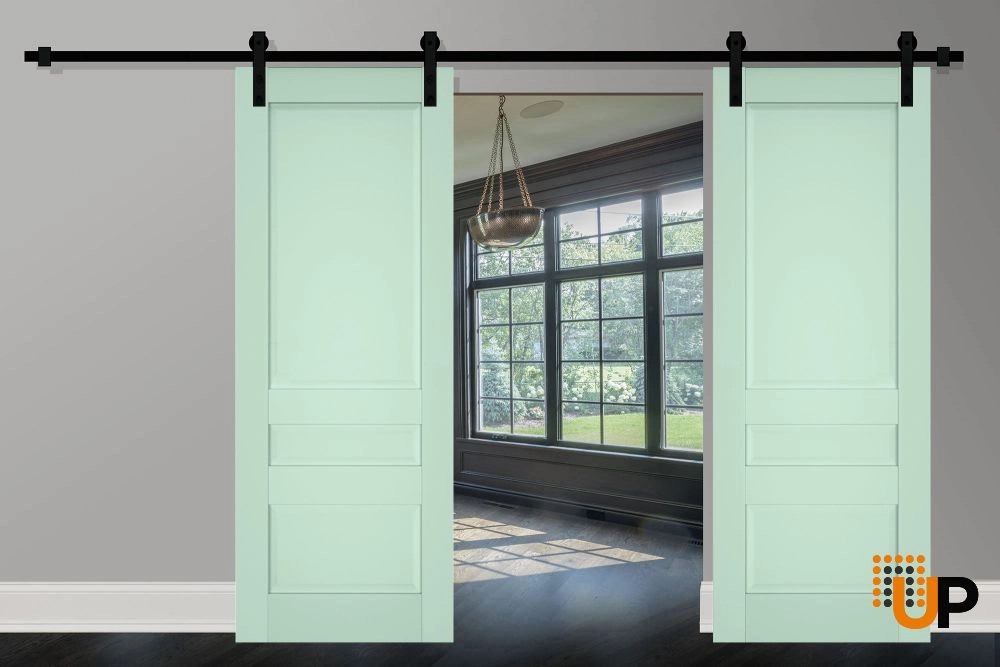Double laminate sliding classic interior barn double door | Veregio 7411 Oliva | 36 x 80 (2* 18x80) photo#2