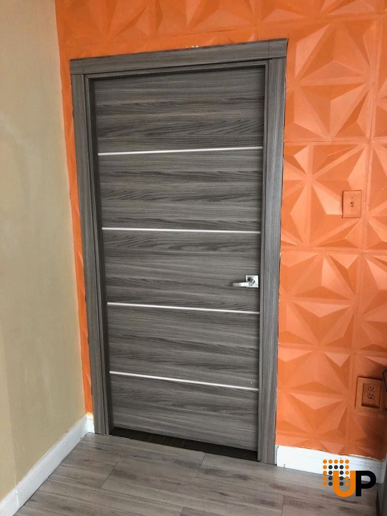 Single solid wood with honeycomb modern interior door slab | Planum 0020 Ginger Ash | 18 x 80 photo#2