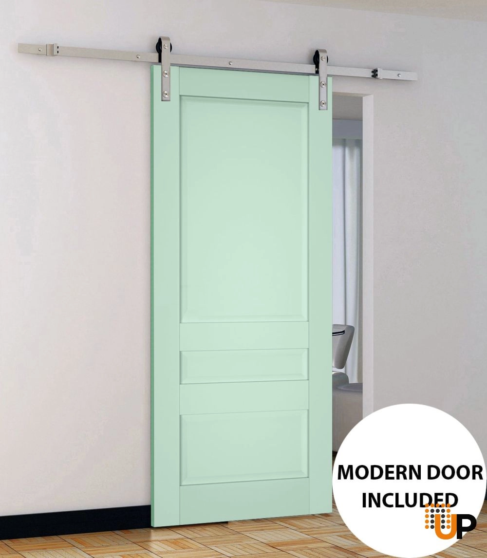 Single laminate sliding classic interior barn door | Veregio 7411 Oliva | 18 x 80 photo#2