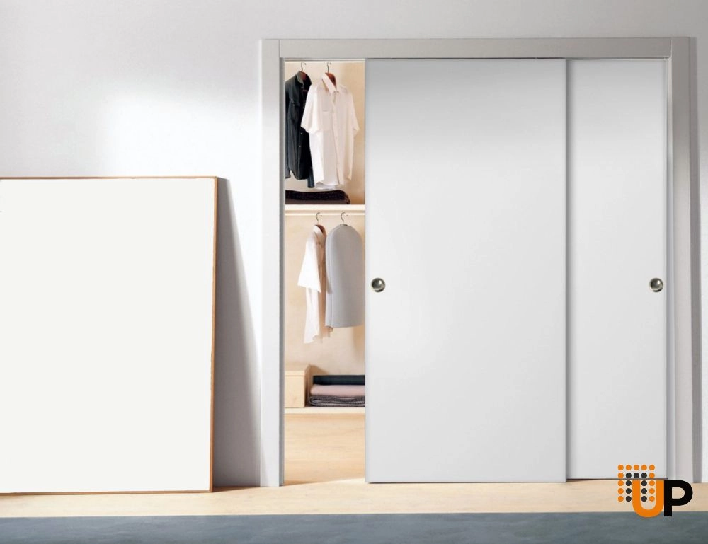 Single solid wood with honeycomb modern interior door slab | Planum 0010 White | 18 x 80 photo#3