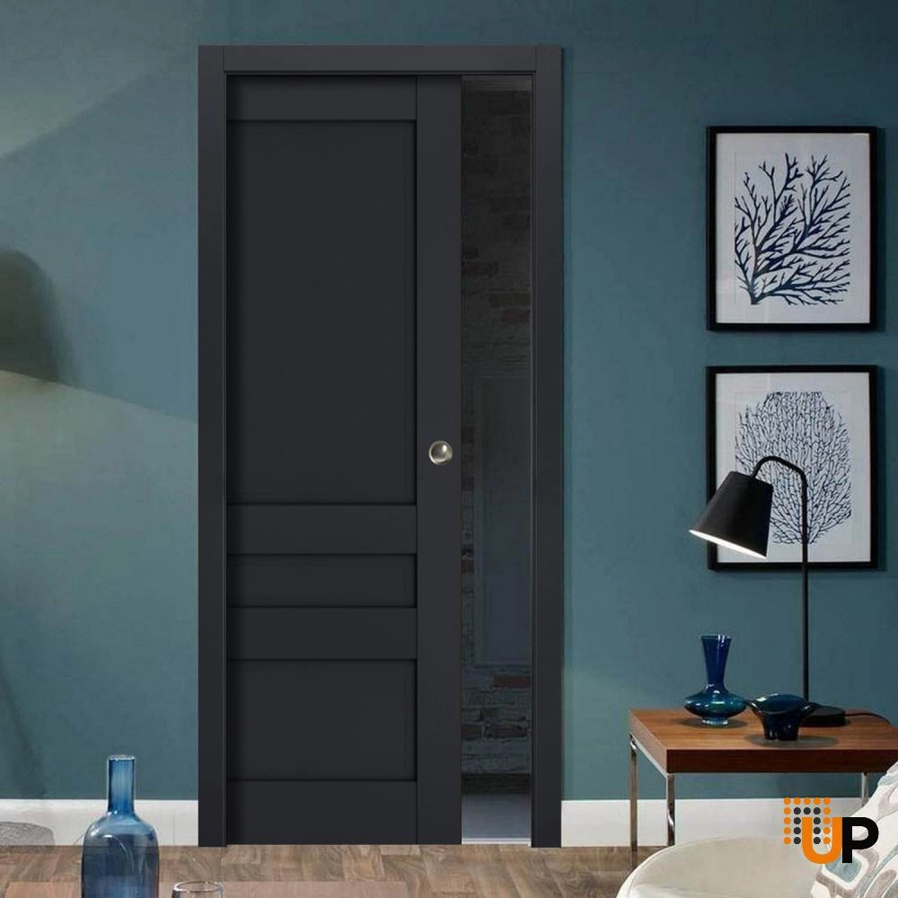 Single laminate sliding classic interior pocket door | Veregio 7411 Antracite | 18 x 80 photo#2