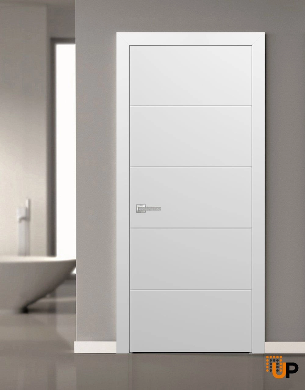 Single solid wood with honeycomb interior swing door | Planum 0770 Painted White | 18 x 80 photo#3