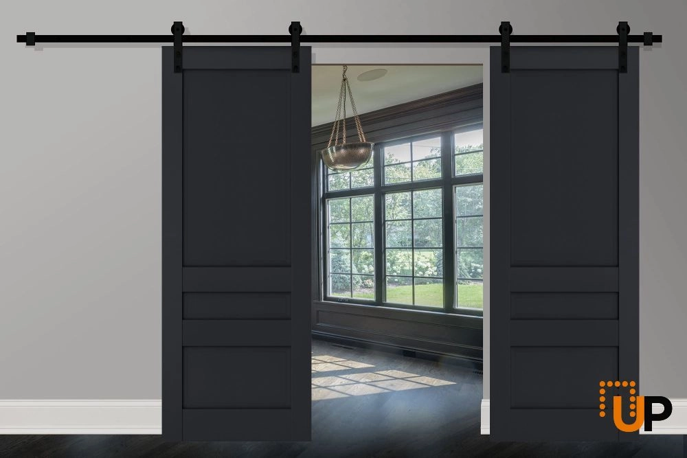 Double laminate sliding classic interior barn double door | Veregio 7411 Antracite | 36 x 80 (2* 18x80) photo#2
