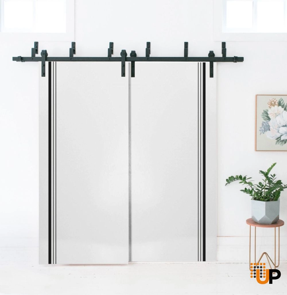 Single solid wood with honeycomb flush interior door slab | Planum 0011 White | 18 x 80 photo#2