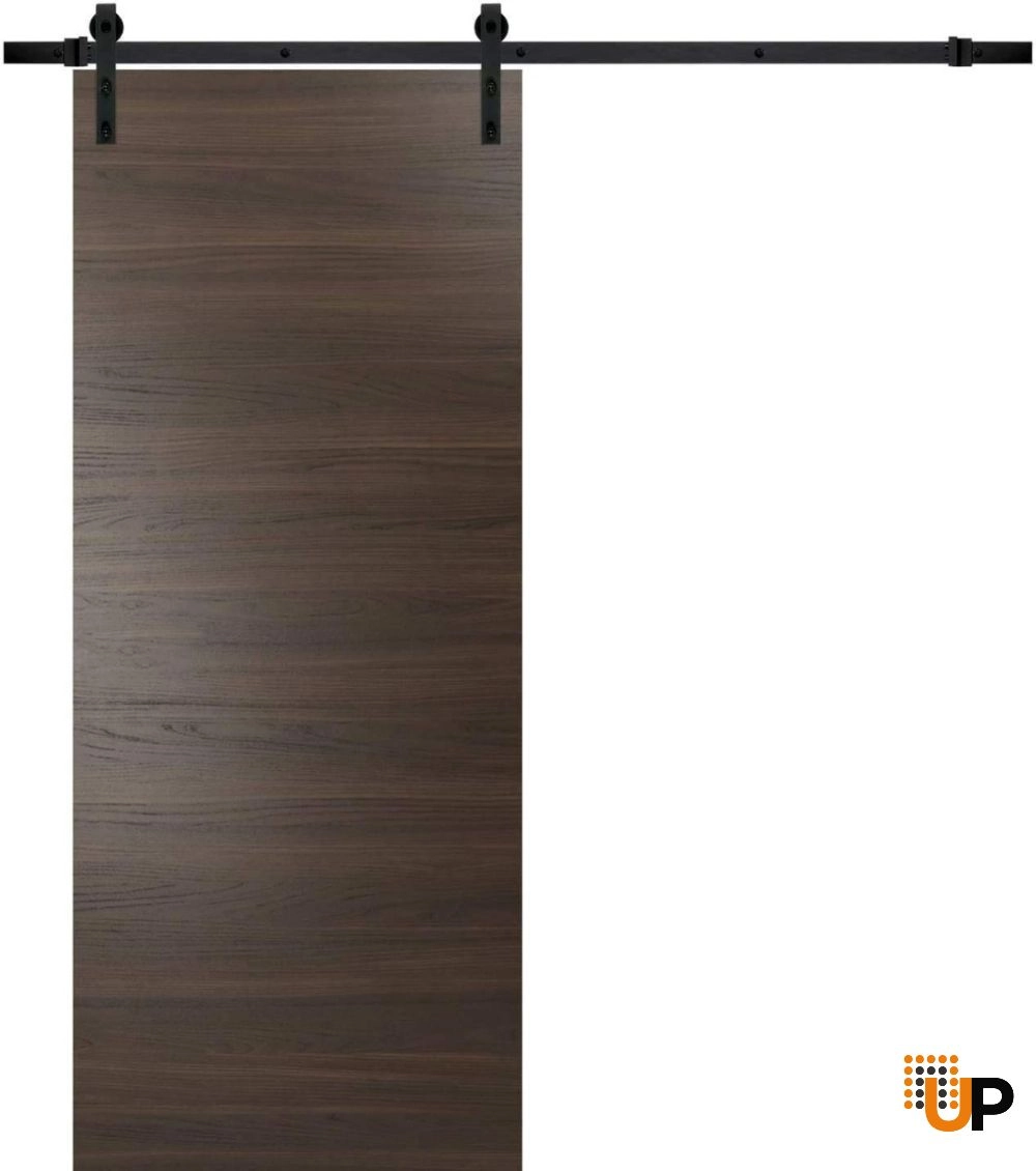 Single solid wood with honeycomb sliding flush interior barn door | Planum 0010 Chocolate Ash | 30 x 80 photo#8