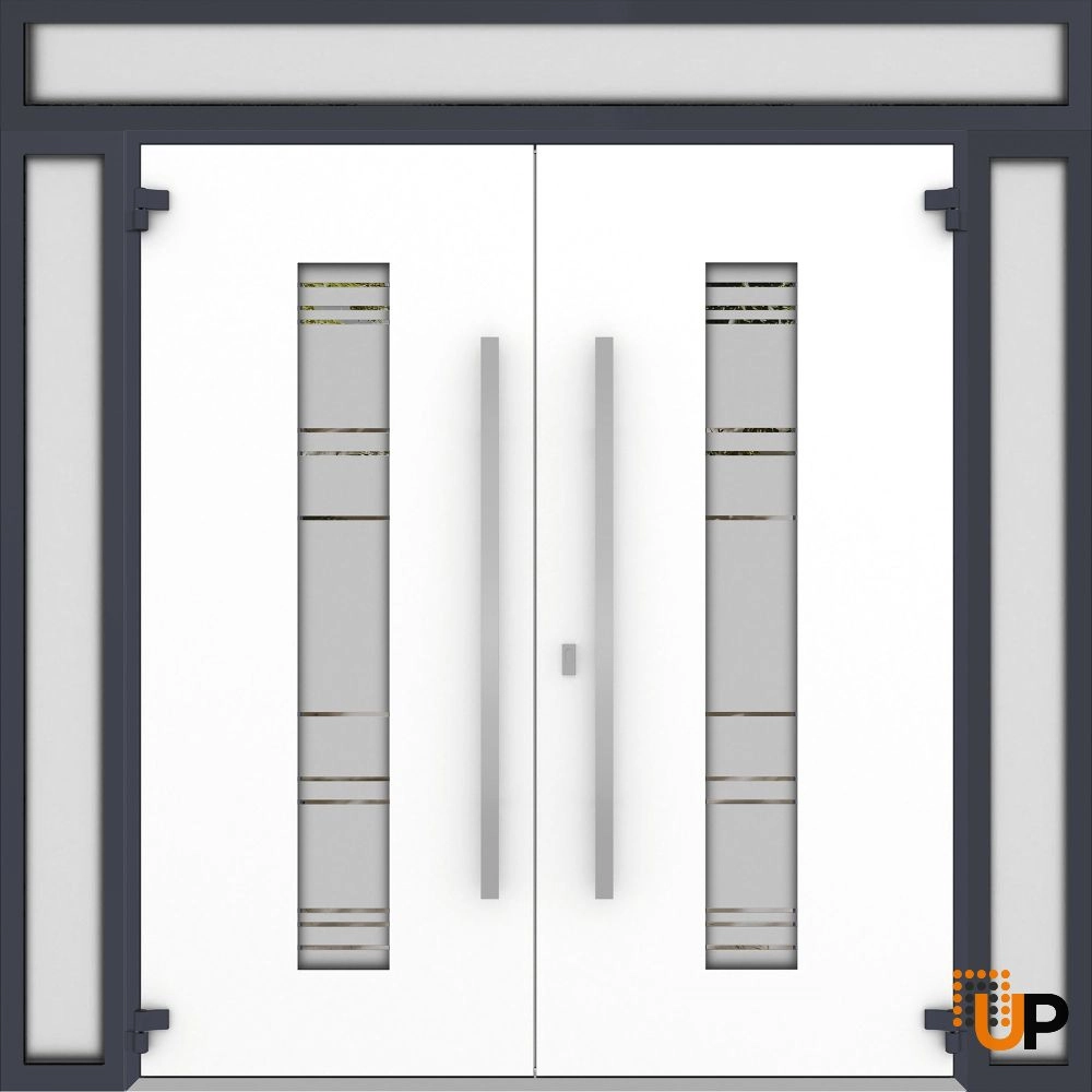 Deux 0757 exterior aluminum double door 96x108 (12+72+12x96+12) grey steel Photo #2