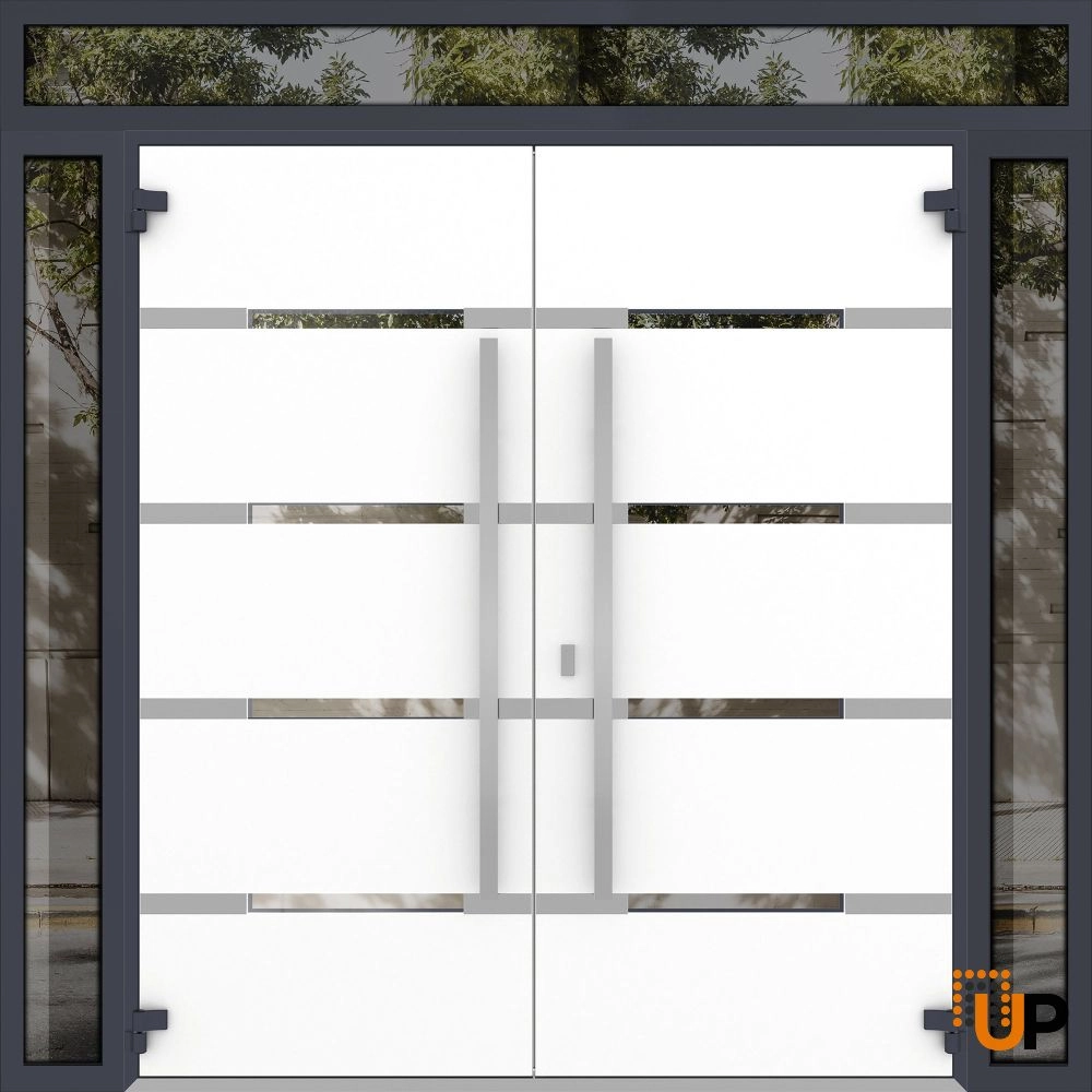 Deux 1105 exterior aluminum double door 100x112 (14+72+14x96+16) grey steel Photo #2