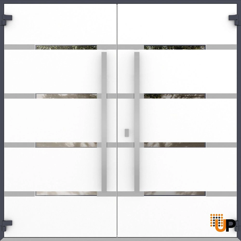 Deux 1105 exterior aluminum double door 72x96 grey steel Photo #2