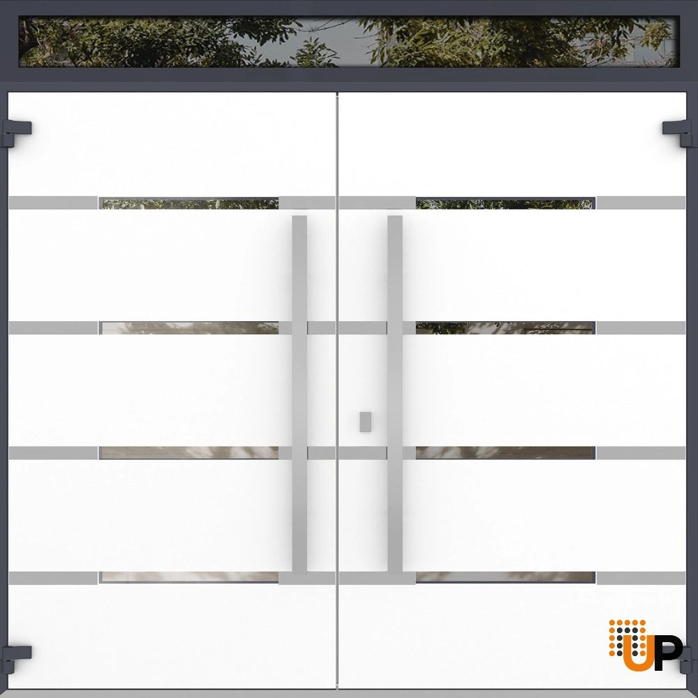 Deux 1105 exterior aluminum double door 72x110 (72x96+14) grey steel Photo #2
