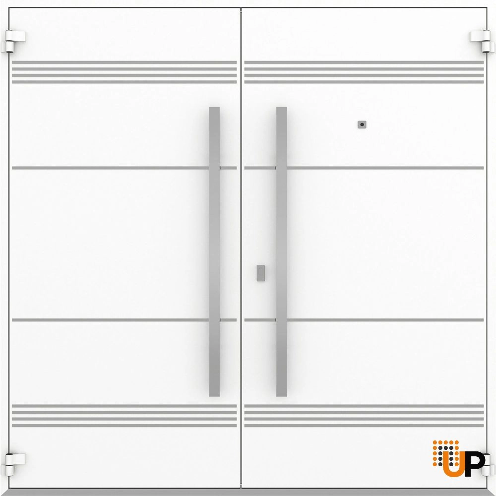 Deux 1705 exterior aluminum double door 72x96 white steel Photo #2