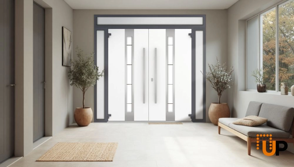 Deux 1717 exterior aluminum double door 104x112 (16+72+16x96+16) grey steel Photo #4