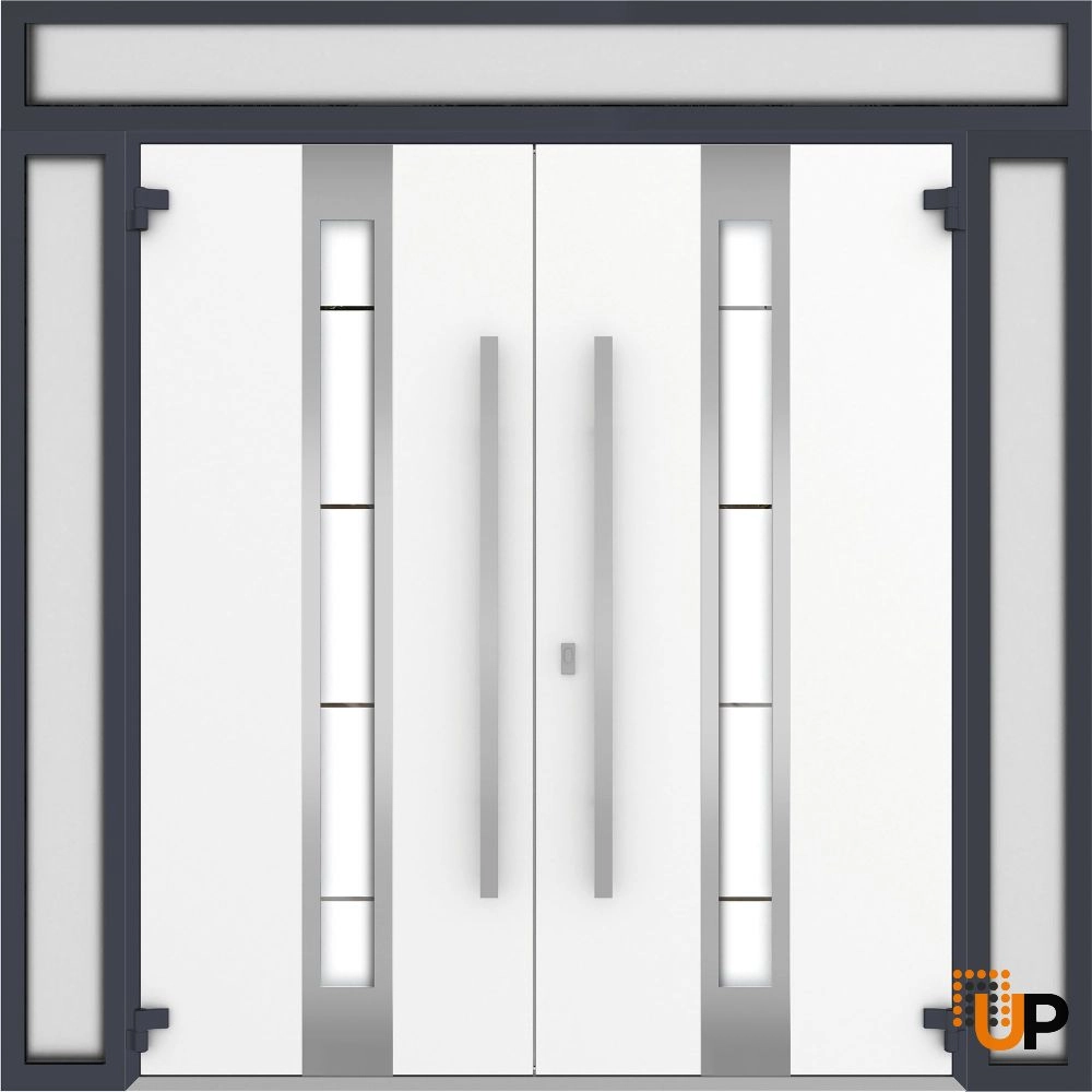 Deux 1717 exterior aluminum double door 104x112 (16+72+16x96+16) grey steel Photo #2