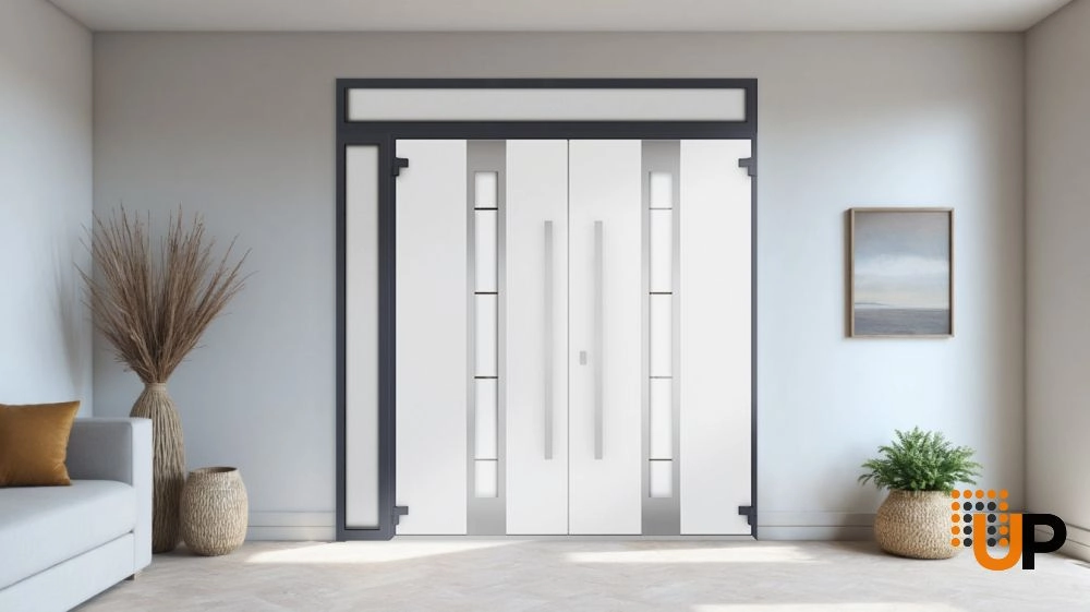 Deux 1717 exterior aluminum double door 84x112 (72+12x96+16) grey steel Photo #4