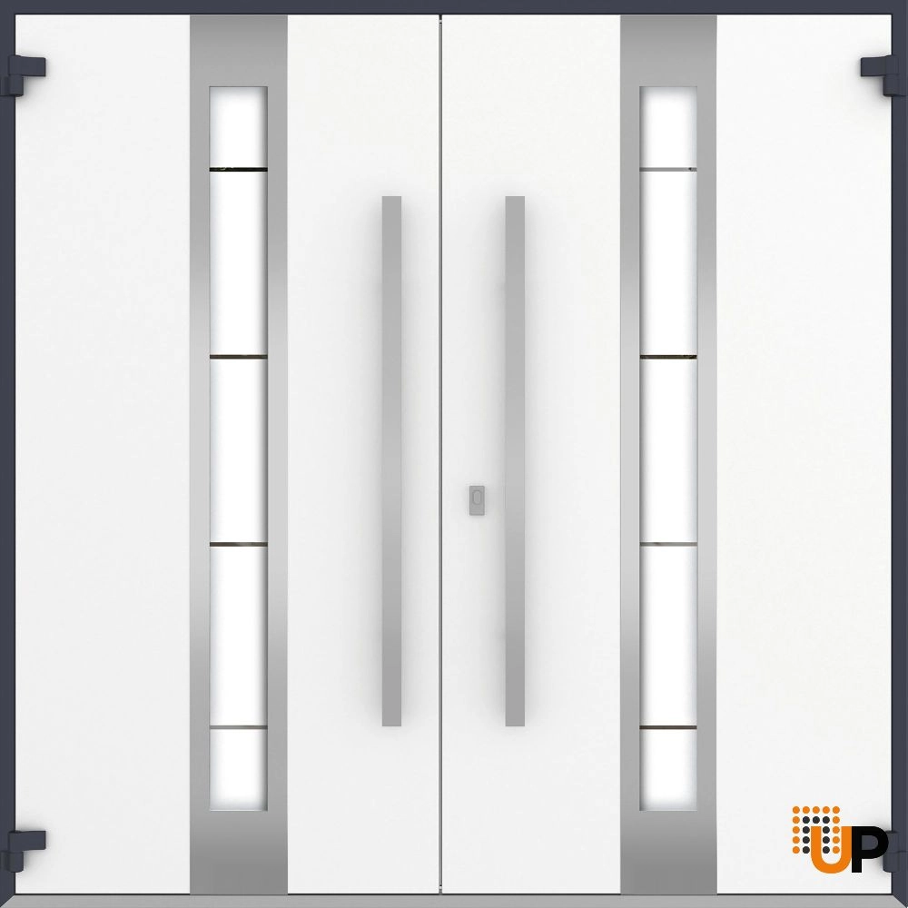 Deux 1717 exterior aluminum double door 72x96 grey steel Photo #2