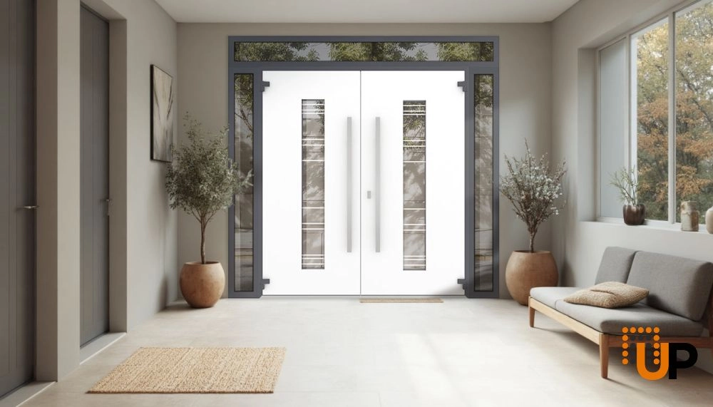 Deux 5755 exterior aluminum double door 96x110 (12+72+12x96+14) grey steel Photo #4