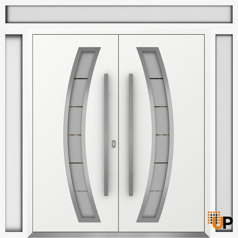 Deux 6500 exterior aluminum double door 104x112 (16+72+16x96+16) white steel Photo #1