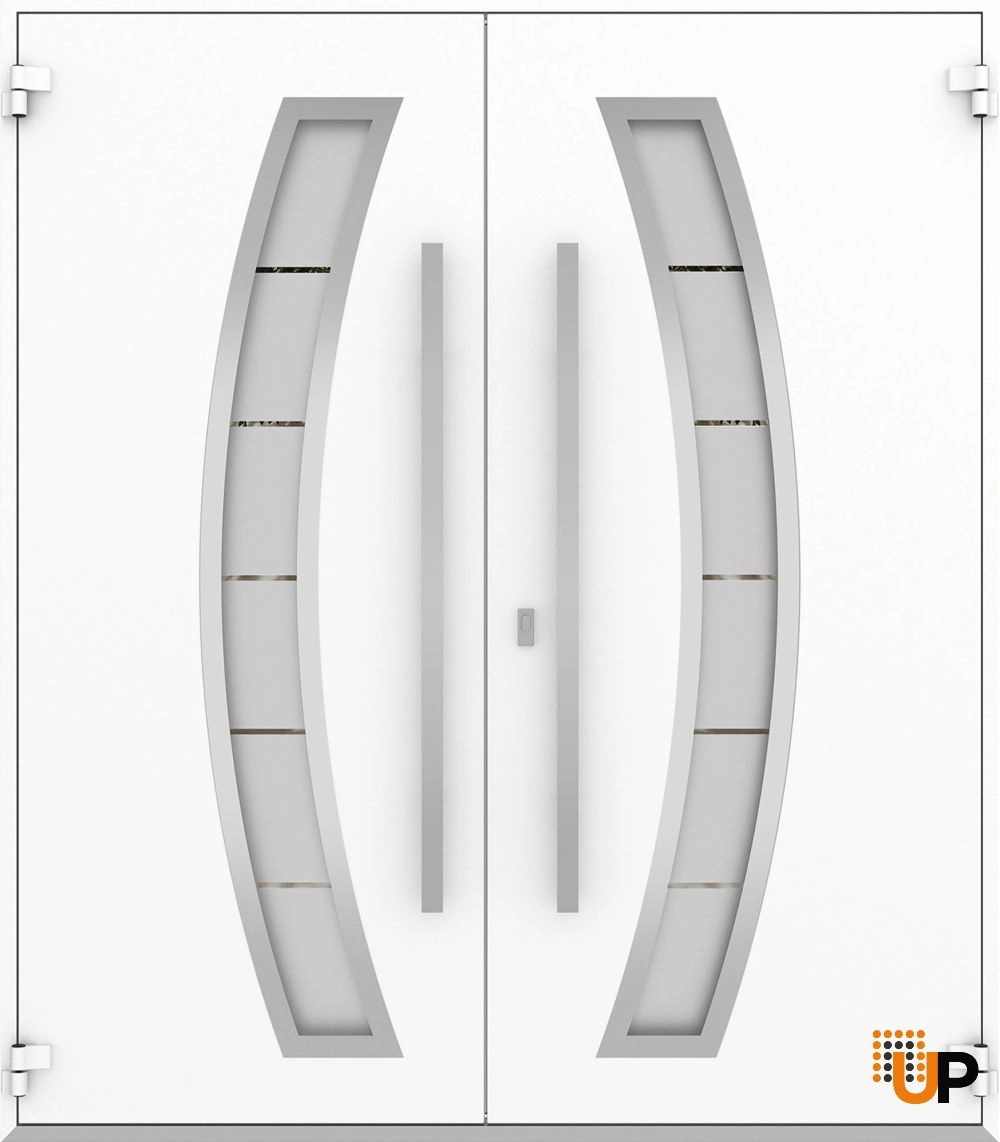 Deux 6500 exterior aluminum double door 72x96 white steel Photo #2