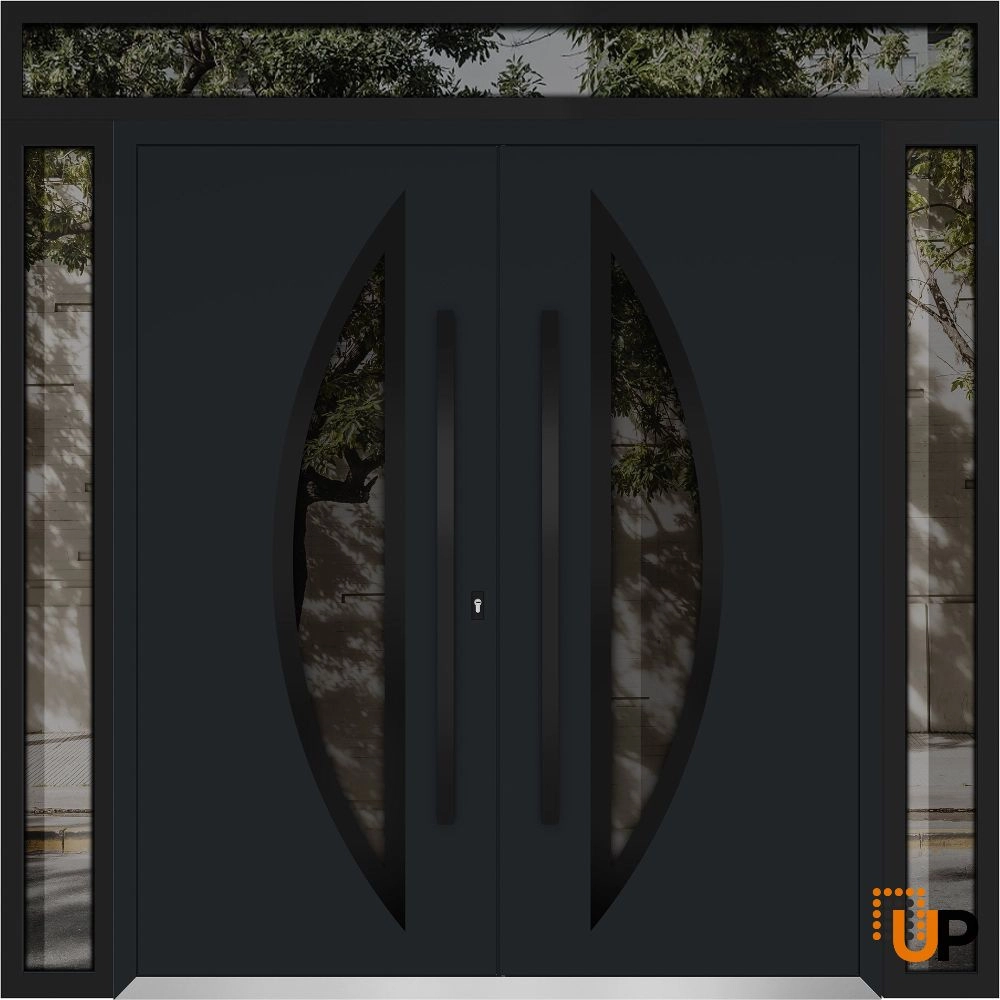 Deux 6501 exterior aluminum double door 96x108 (12+72+12x96+12) grey steel Photo #1