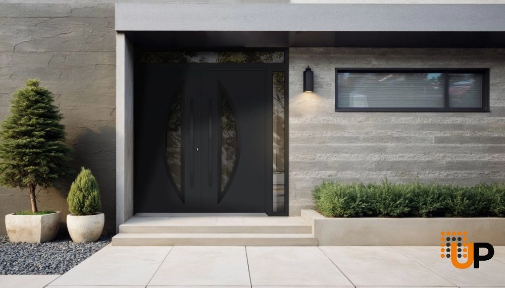 Deux 6501 exterior aluminum double door 84x108 (72+12x96+12) grey steel Photo #3