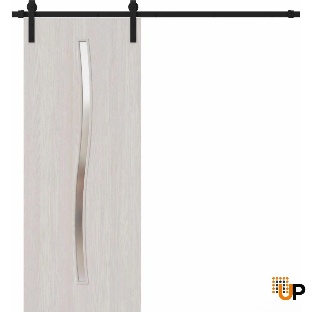 Single solid wood with honeycomb sliding interior barn door | Basic 3002 Ash Franko | 18 x 80 photo#1