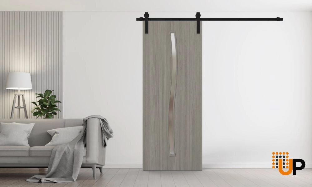 Single solid wood with honeycomb sliding interior barn door | Basic 3002 Oak Franko | 18 x 80 photo#2