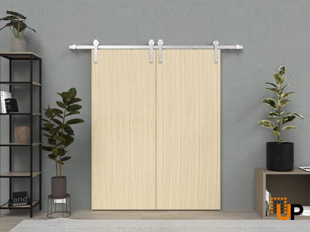 Single solid wood with honeycomb modern interior door slab | Planum 0010 Vertical Natural Veneer | 18 x 80 photo#3