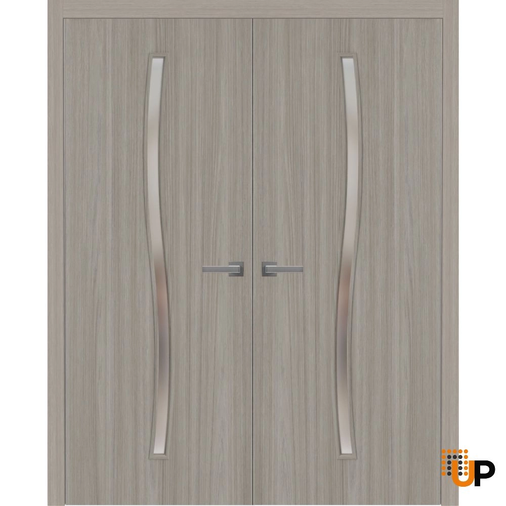 Double solid wood with honeycomb french interior swing double door | Basic 3002 Oak Franko | 36 x 80 (2* 18x80) photo#1