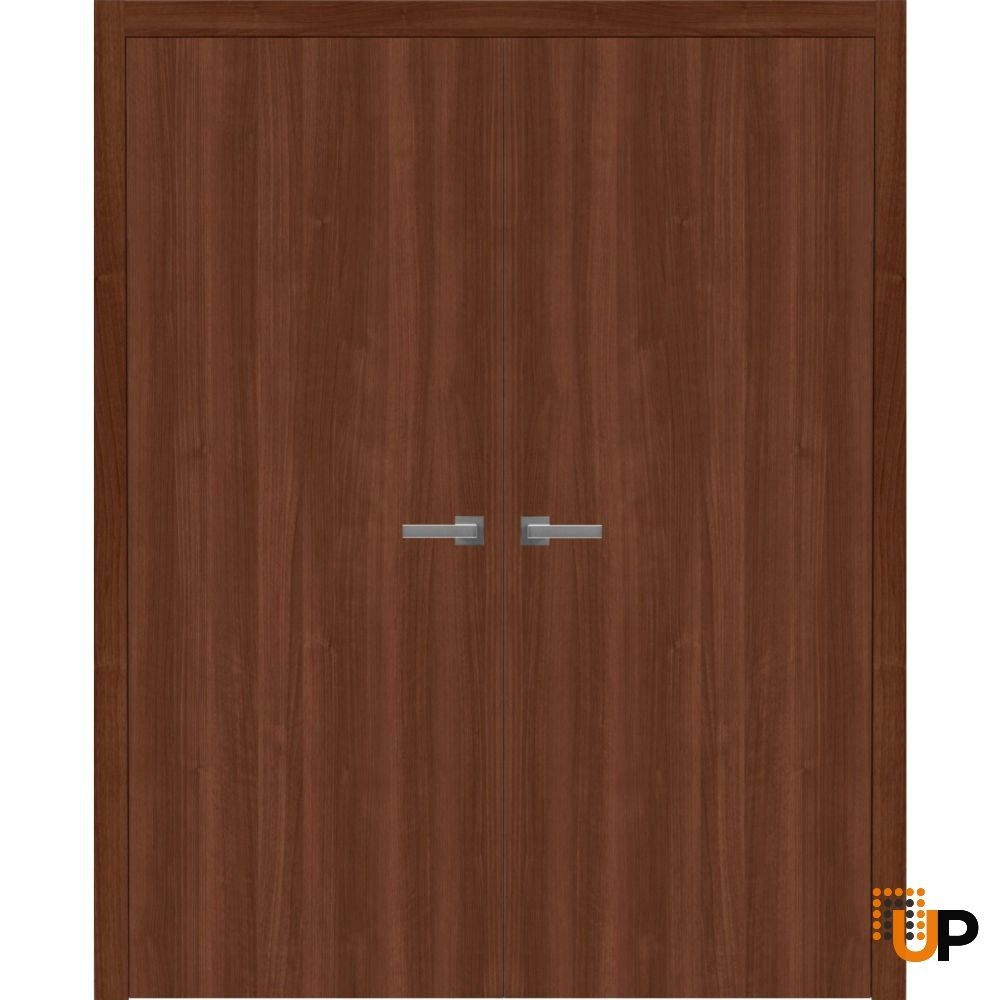 Double solid wood with honeycomb flush interior swing double door | Basic 3001 Walnut Franko | 36 x 80 (2* 18x80) photo#1