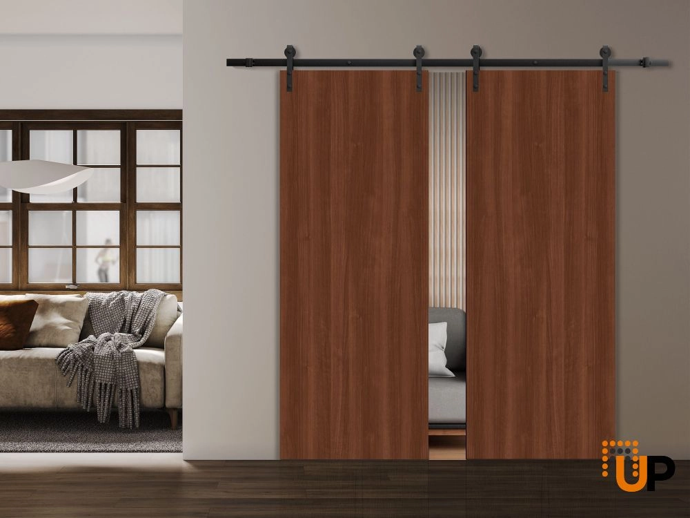 Single solid wood with honeycomb interior door slab | Basic 3001 Walnut Franko | 32 x 80 photo#3