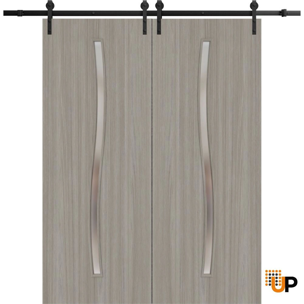 Double solid wood with honeycomb sliding classic interior barn double door | Basic 3002 Oak Franko | 36 x 80 (2* 18x80) photo#1