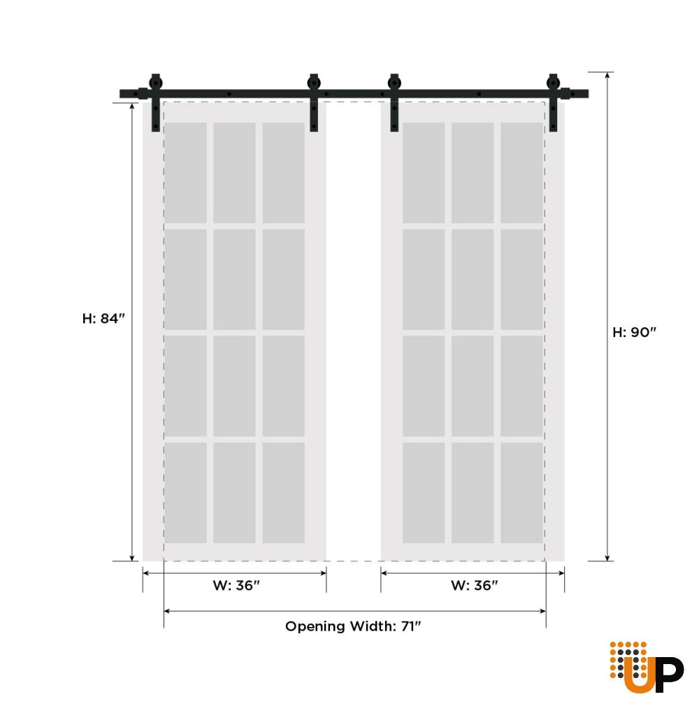 Double solid core sliding french interior barn double door | Ego 5012  EGO Cognac Oak | 72 x 84 (2* 36x84) photo#6