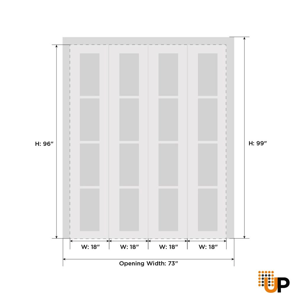 French mdf interior bi-fold double door with mirror glass | Sete 6999 White | 72 x 96 (4* 18x96) photo#6
