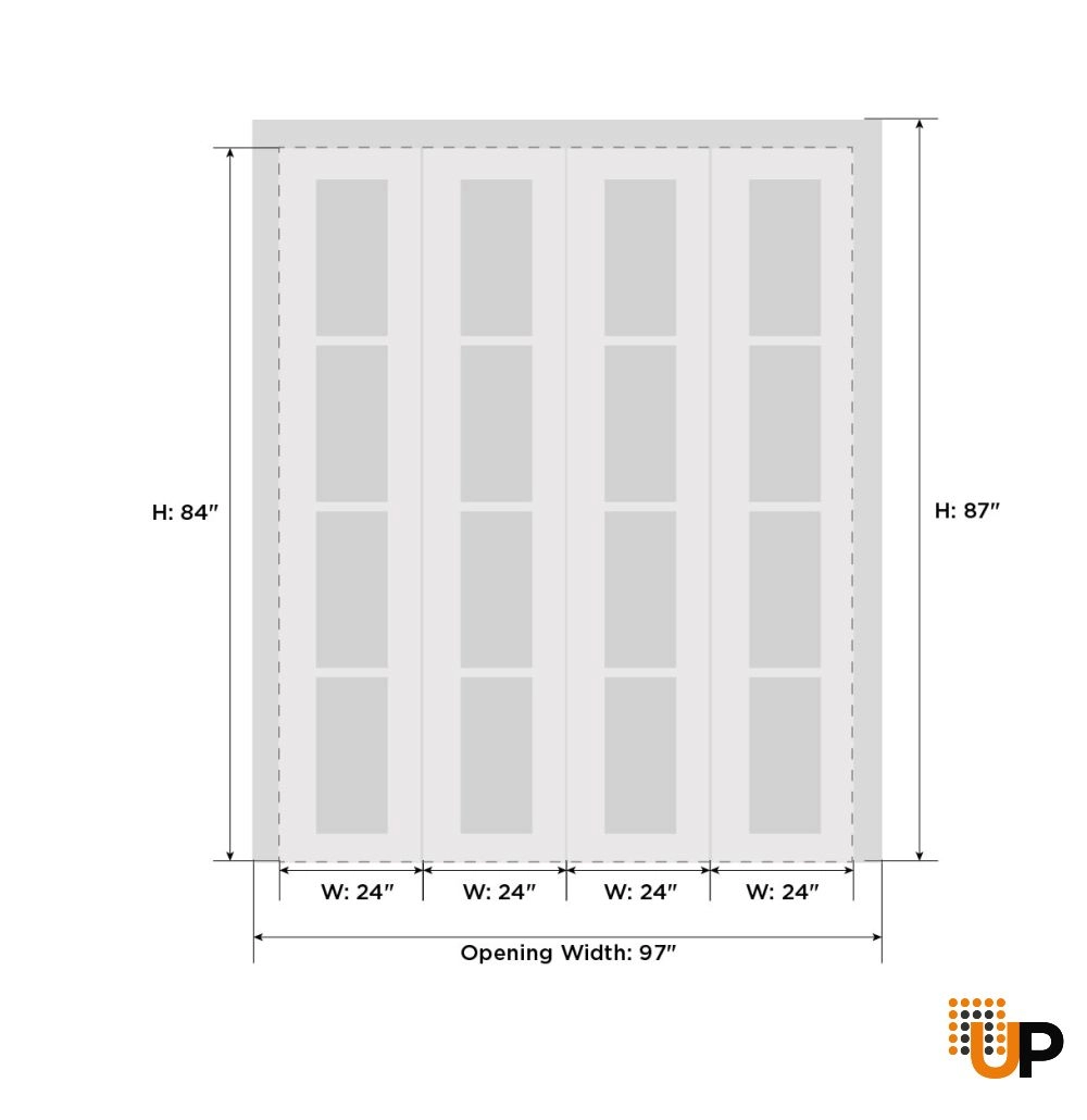 French interior bi-fold double door with frosted glass | Veregio 7602 Grey | 96 x 84 (4* 24x84) photo#5