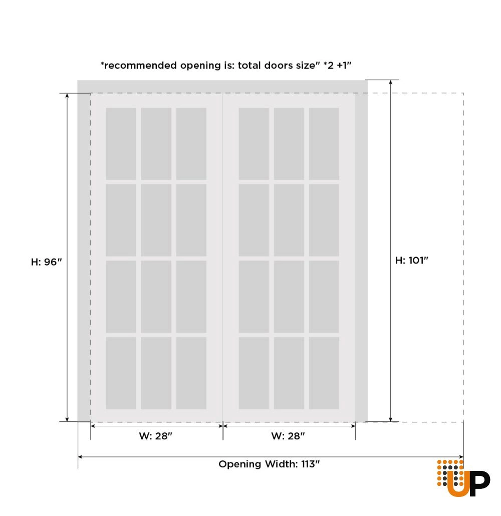 Mdf interior pocket double door | Mela 7444 White | 56 x 96 (2* 28x96) photo#5