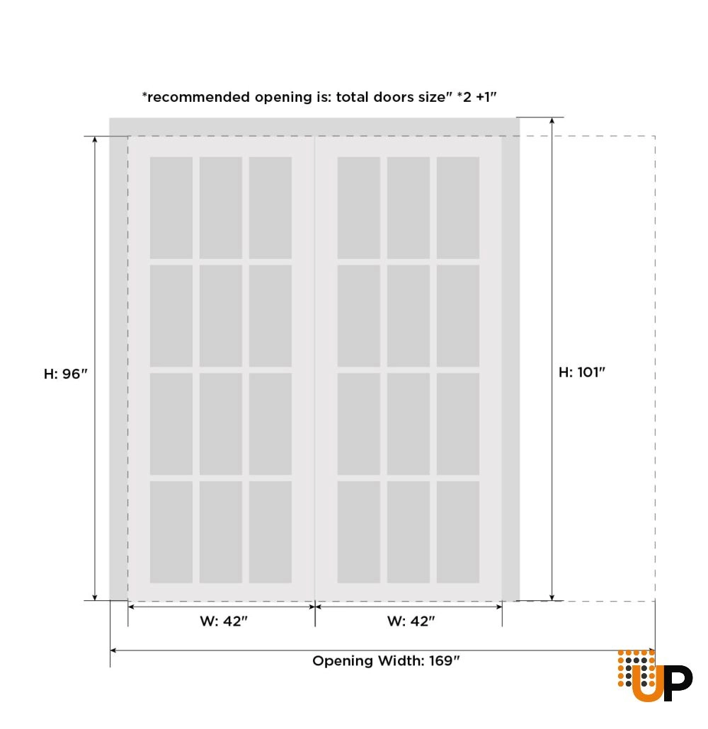 Mdf interior pocket double door | Mela 7444 White | 84 x 96 (2* 42x96) photo#5