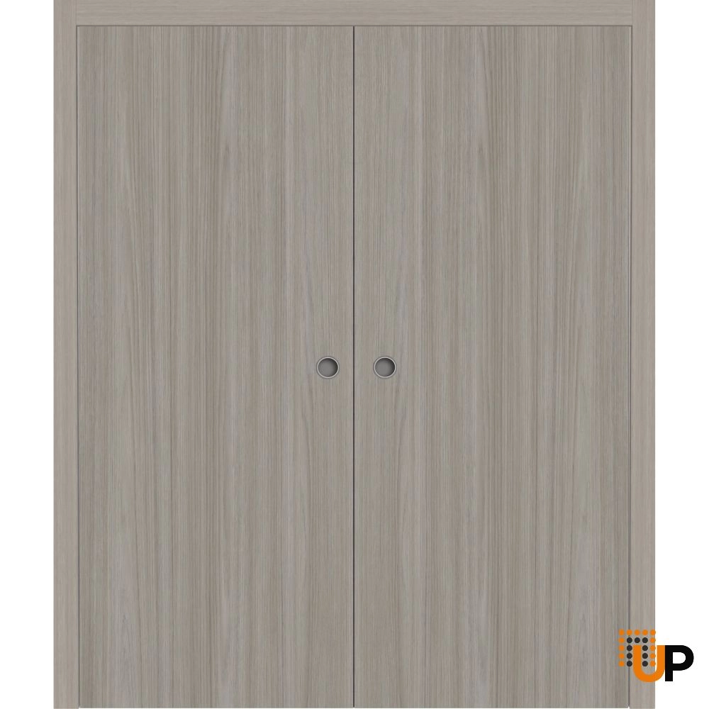 Double solid wood with honeycomb sliding interior pocket double door | Basic 3001 Oak Franko | 36 x 80 (2* 18x80) photo#1