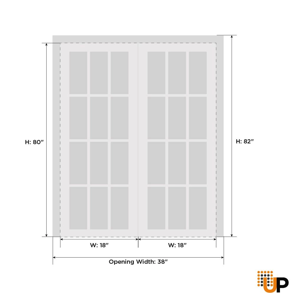 Double solid wood with honeycomb french interior swing double door | Planum 0010 Vertical Natural Veneer | 36 x 80 (2* 18x80) photo#5