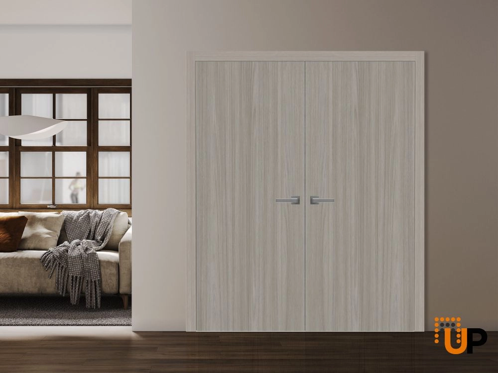 Double solid wood with honeycomb flush interior swing double door | Basic 3001 Oak Franko | 36 x 80 (2* 18x80) photo#2